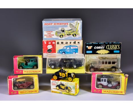 A Small Collection of Models Cars, including : - Matchbox Y-3 Lesney 1910 Benz Limousine Y, boxed, Dinky Toys 109 Gabriel Mod