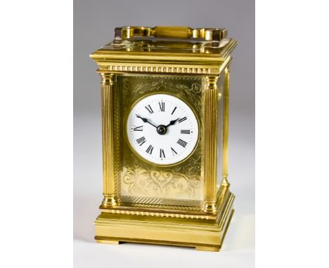 A 20th Century Carriage Clock, by Charles Frodsham of London, the 2.25ins diameter white enamel dial with Roman numerals to t