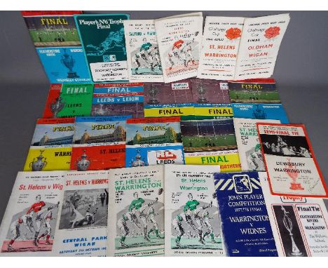 Big Match Rugby League Programmes. 1960s / 1970s mainly involving Warrington. Finals and Semi Finals for Challenge Cup, Champ