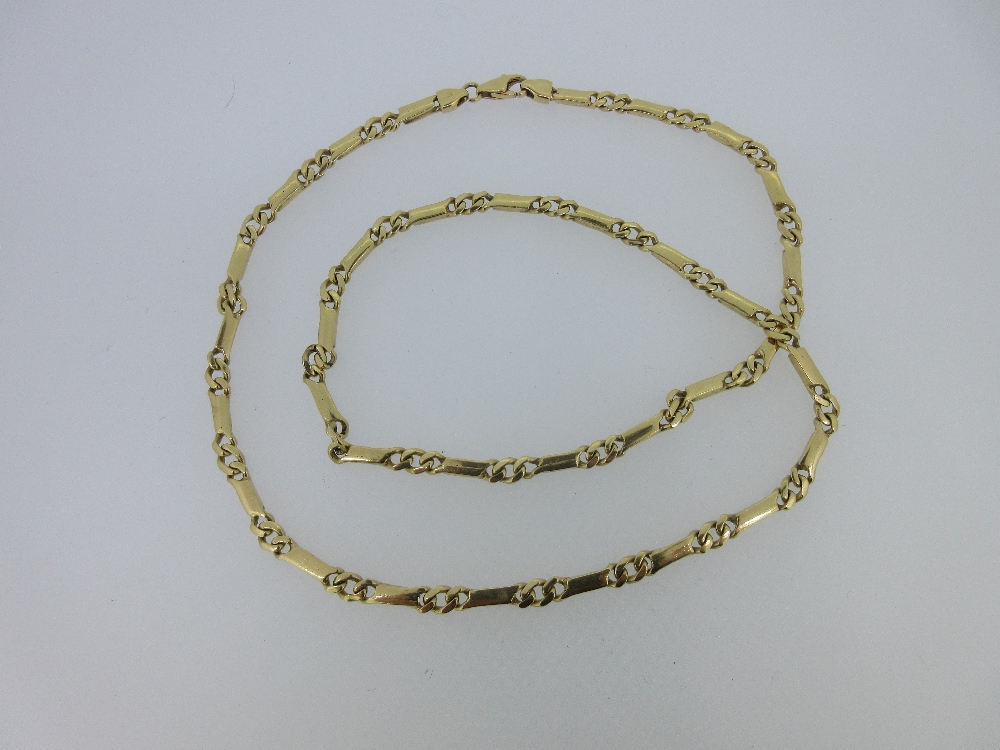 A 9ct gold fancy link chain, the chain 
