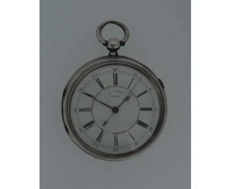 L.P. Merar - A Victorian silver open faced chronograph pocket watch, the case, 60mm diameter, by Samuel Beaumont, Chester, 18