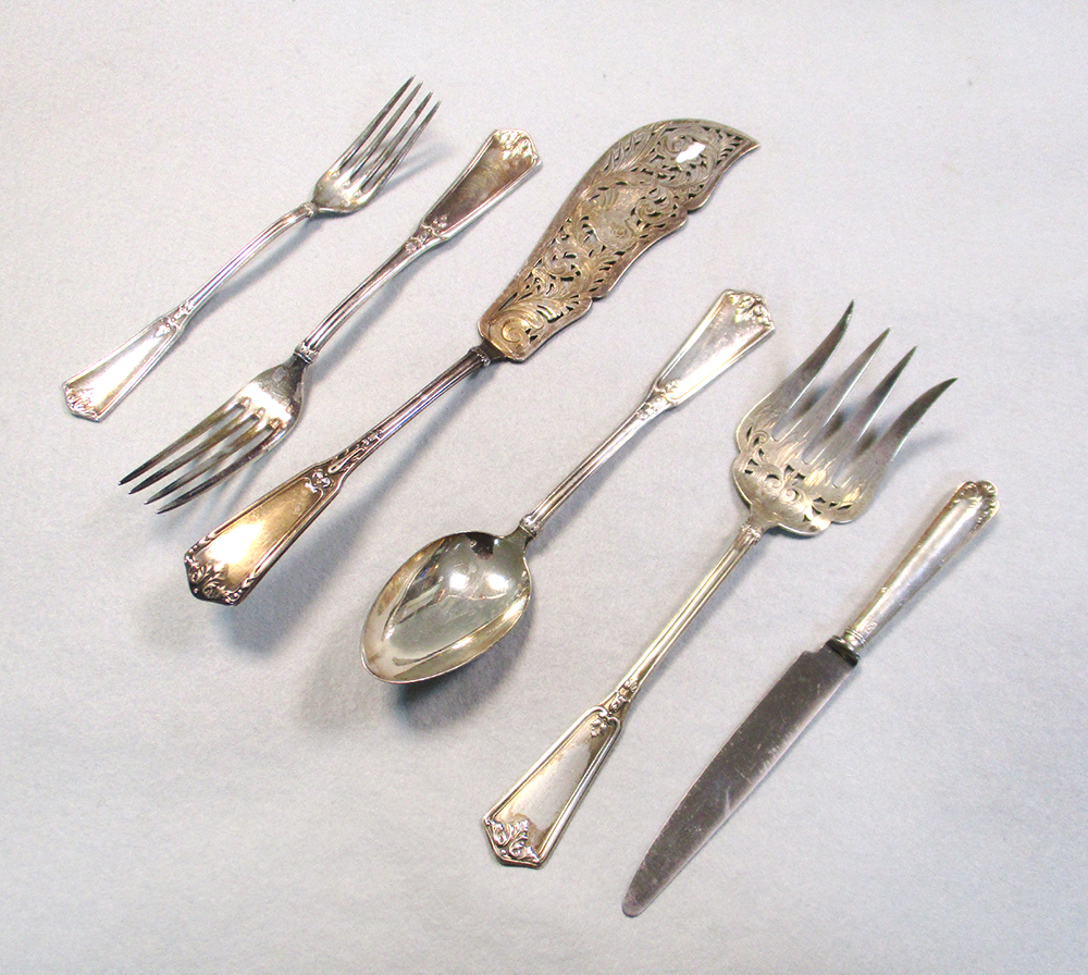 An 80 piece set of late 19th / early 20th century French metalwares
