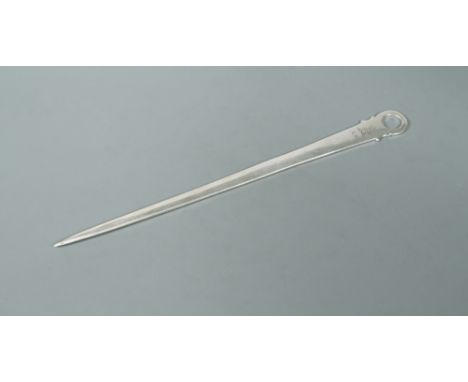 Dublin - A George III Irish silver meat skewer, probably by J Henzel, 1807/8, with flat, very slightly spearpointed blade, co