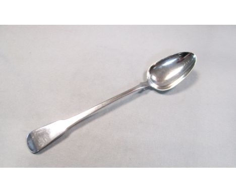 A George III silver basting spoon, by Thomas Johnson, London 1812, 'Fiddle' pattern, 4.7ozt 31cm (12in)  