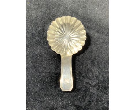 A Georgian silver caddy spoon, Matthew Linwood, Birmingham 1802.