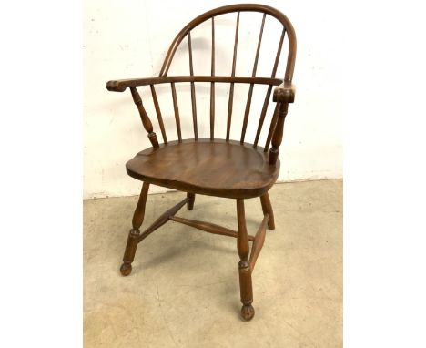 A Thonet style open arm chair, stick back with Bent wood top. H:46cm