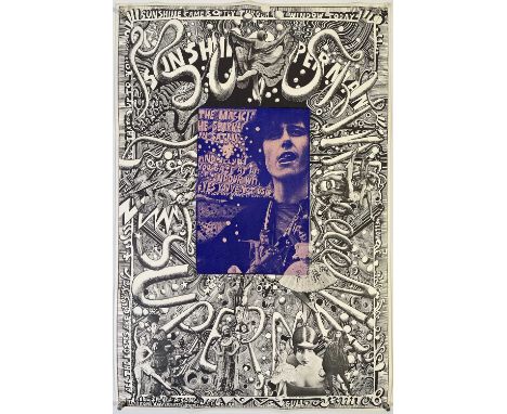 An original poster c 1967, design by Martin Sharp 'Donovan - Sunshine Superman', published by Big O, seen here in lesser spot