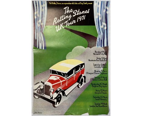 Rolling Stones European Tour poster 1971, this for their short 9-date tour, the poster designed by John Pasche who also desig