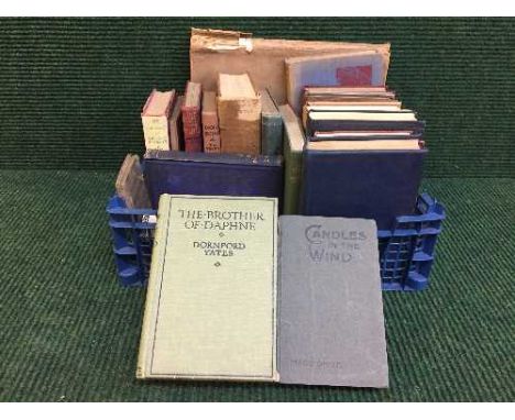 A box of assorted books - Dickens, poetry etc and a Devon ware toilet jug and basin 