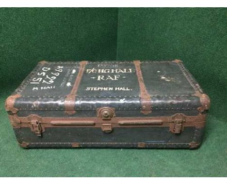 An early 20th century metal bound trunk 