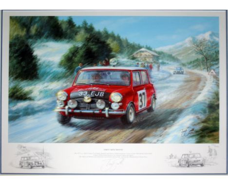 After Tony Smith, "First Mini Monte", The Italian Job, ltd edition signed print, signed in pencil, certificate of authenticit