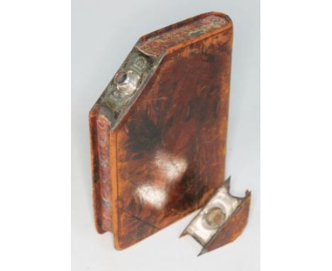 A novelty hip flask in the form of an old book titled 'A Pleasant Surprise', by J. Dixon & Sons, length 14cm, width 11cm.Cond