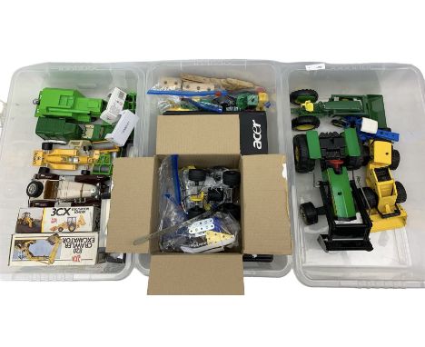 Tonka XMB - 975 Tractor, Tonka Loader no.52900, together with various other diecast models and toys in three boxes