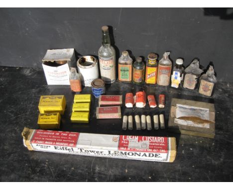 Old Vintage Antique - Collection of Kitchen and hardware bottles kitchenalia packaging and polish tins