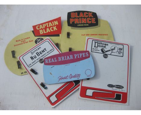 Old Vintage Antique - A group of card signs relating to tobacco pipe smoking tin fittings 15