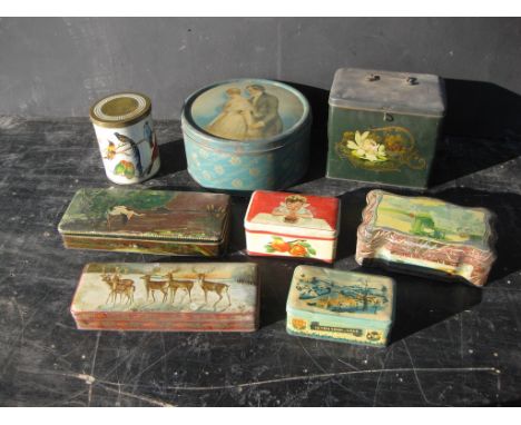 Old Vintage Antique - 8 x old tins