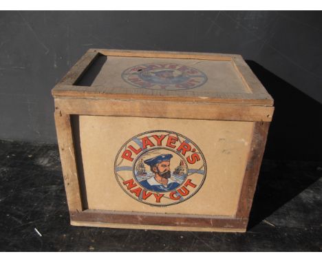 Old Vintage Antique - Players Wooden Shop Display Box Sign Cigarette packet