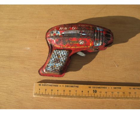 Old Vintage Retro Kitsch - Tin Plate Ray Gun Space Toy