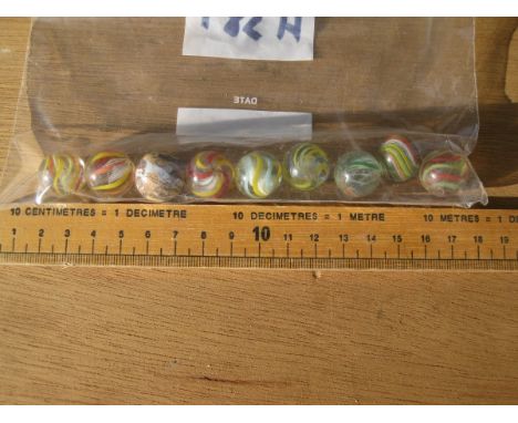 Old Vintage Antique - Bag of early millefiori barley twist glass marbles