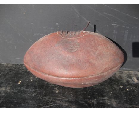 Old Vintage Antique - Leather Rugby Ball maker Aldershot