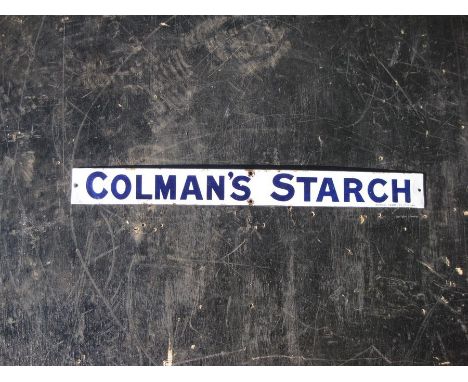 Old Vintage Antique - Colman's Starch Enamel Shop Sign - restoration to left and right screw holes