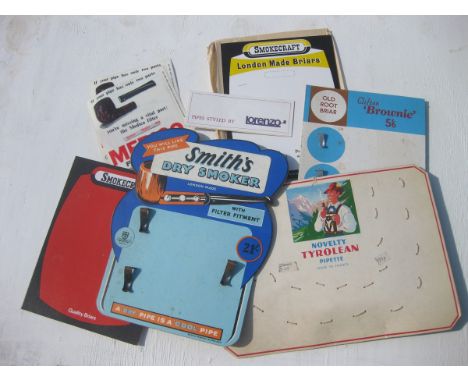 Old Vintage Antique - A group of card signs relating to tobacco pipe smoking tin fittings 12