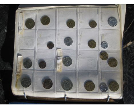 Old Vintage Antique - an album of foreign coins 12 x 11