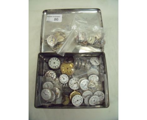 Large quantity of Victorian and later ladies wrist and pocket watch movements mostly with white enamel dials 