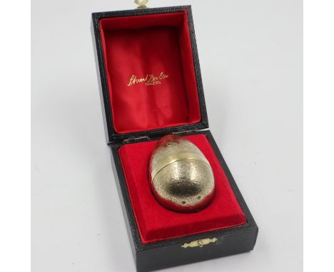 Stuart Devlin silver gilt Rabbit surprise egg in fitted case, limited edition no.20. UK P&amp;P Group 1 (£16+VAT for the firs