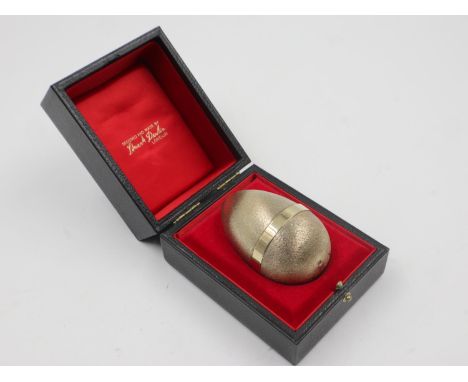 Stuart Devlin silver gilt ladybird surprise egg in fitted case 1976 limited edition, no.20. UK P&amp;P Group 1 (£16+VAT for t