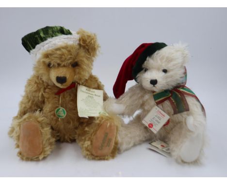 Hermann 2002 limited edition musical bear ( plays I'm dreaming of a white Christmas), 5/1000, H: 36cm with a Hermann 2005 Chr