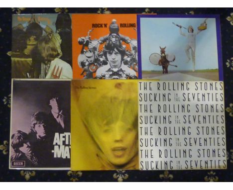 Seven Rolling Stones albums (Stone Age lacking cover). UK P&amp;P Group 2 (£20+VAT for the first lot and £4+VAT for subsequen