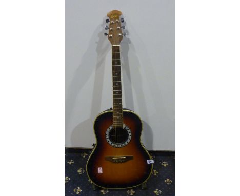 Encore 7fts electro acoustic, full size Korean made guitar with case and books, #W250. Not available for in-house P&amp;P