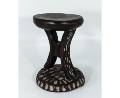 West African vintage tribal decorated stool