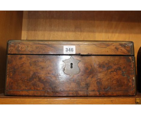 A Victorian tea caddy and a writing slope