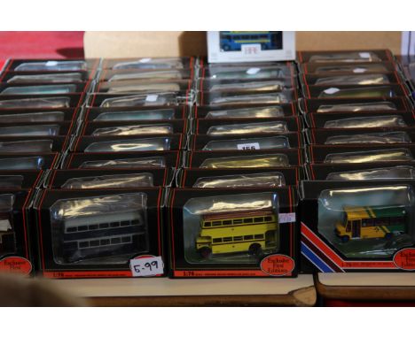 Die cast buses and coaches 1076 scale mainly Exclusive First Editions all in their original boxes, 50 approx