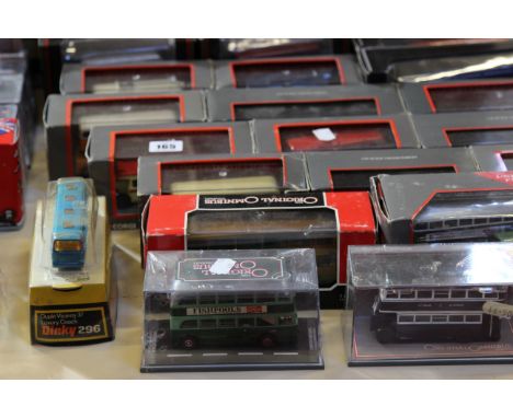 Die cast Buses and coaches 1.76 scale mainly exclusive First Editions all in their original boxes, 30 approx