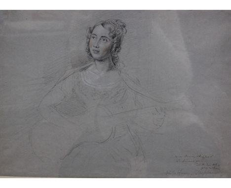 A pencil sketch Inscribed lower right 'Mrs Fanny Sheppard', 28cm x 38cm and a watercolour of Port Ellen (2)