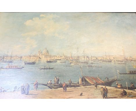 A reproduction colour print of a Venetian scene, 43cm x 64cm 