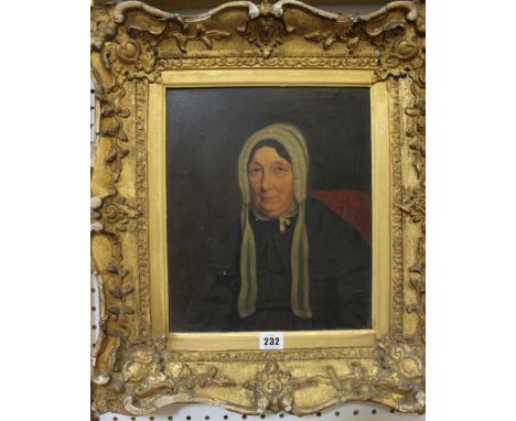 19th Century School Portrait of an old lady Oil on boardUnsigned31.5cm x 26.5cm  