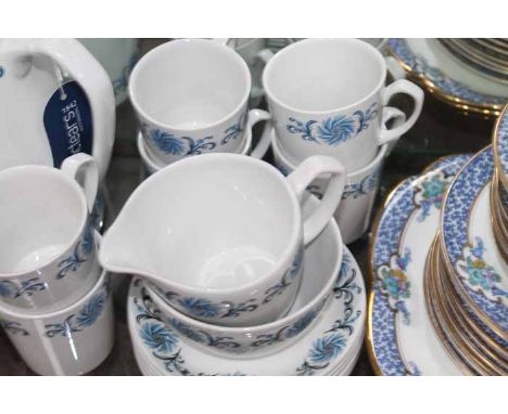 ALFRED MEAKIN STYLISED FLORAL COFFEE SET
six cups, saucers, cream, sugar and coffee pot, 1960's period; together with a blue 