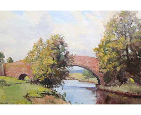 R. THOMSON,
BRIDGE OVER BLANE WATER
oil on canvas board, signed
45cm x 55cm 
Framed