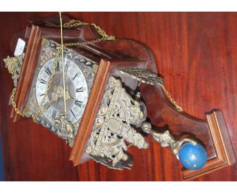 WALNUT CONTINENTAL WALL CLOCK