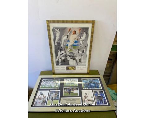 FRAMED AND GLAZED PHOTOGRAPH COLLAGE OF SUSSEX COUNTY CRICKET CLUB, COUNTY CHAMPIONS AND C&amp;G TROPHY WINNERS 2006, 77CM X 