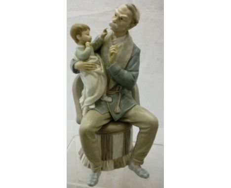 A Lladro figurine of "Grandfather and child", model No. 4654, modelled by Salvador Furio