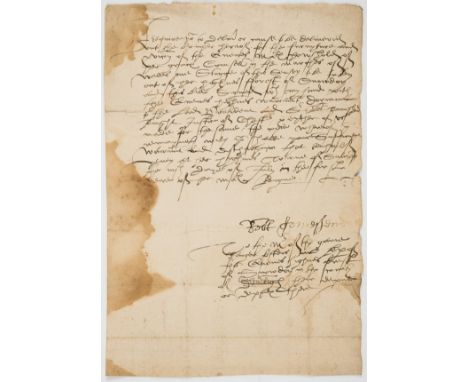 Wales.- Townshend (Sir Robert, of Ludlow, Shropshire, Chief Justice of the Marches of Wales, d. 1557) Order to "the grave Cou