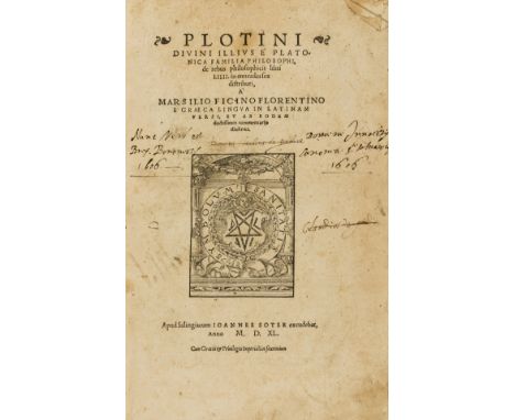 Plotinus. Plotini divini illius e platonica familia philosophi, de rebus philosophicis libri LIIII. In Enneades sex distribut