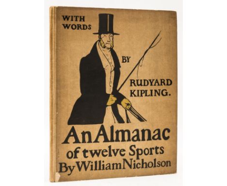 Kipling (Rudyard) &amp; William Nicolson. An Almanac of Twelve Sports ..., first edition, 12 colour lithographs, occasional o