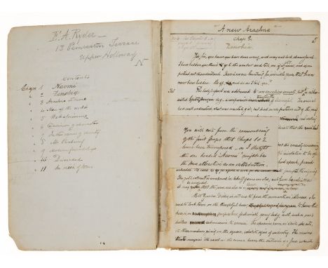 NO RESERVE Unpublished Victorian Novel.- Ryder (Edward Augustus, novelist, journalist and publisher, of 13 Pemberton Terrace,