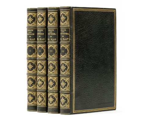 Lesage (Alain René) Histoire de Gil Blas de Santillane, 4 vol., half titles, engraved plates by Bornet, Charpentier and Duple